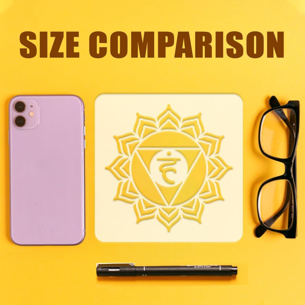 7 Chakra Stencils for Painting – 5.9 Inch Reusable Human Chakra Symbols Template