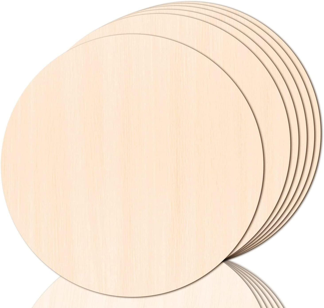 Haoser 5 Round Circle MDF Pine Wood 12 in MDF Boards for Art and Craft - 2.5mm Unfinished Round Wood Slices for Resin Art, Mandala Art,Pyrography, Painting, Plain Pine MDF Coasters -5 Pice - Haoser