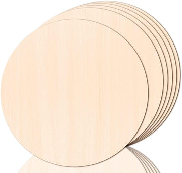 Haoser 5 Round Circle MDF Pine Wood 12 in MDF Boards for Art and Craft - 2.5mm Unfinished Round Wood Slices for Resin Art, Mandala Art,Pyrography, Painting, Plain Pine MDF Coasters -5 Pice - Haoser