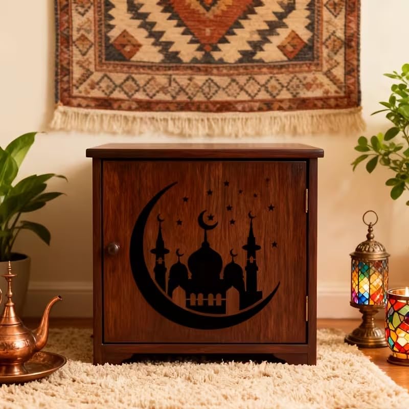 Islamic Plastic Stencil Ramadan & Eid DIY Art Stencils with Crescent Moon, Mosque, Lantern & Allah Calligraphy