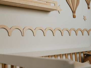 Wooden Scalloped Wall Trim Molding | Decorative Chair Rail Border for Kids