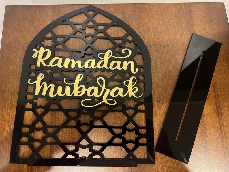 Haoser Ramadan Mubarak Acrylic wooden Sign