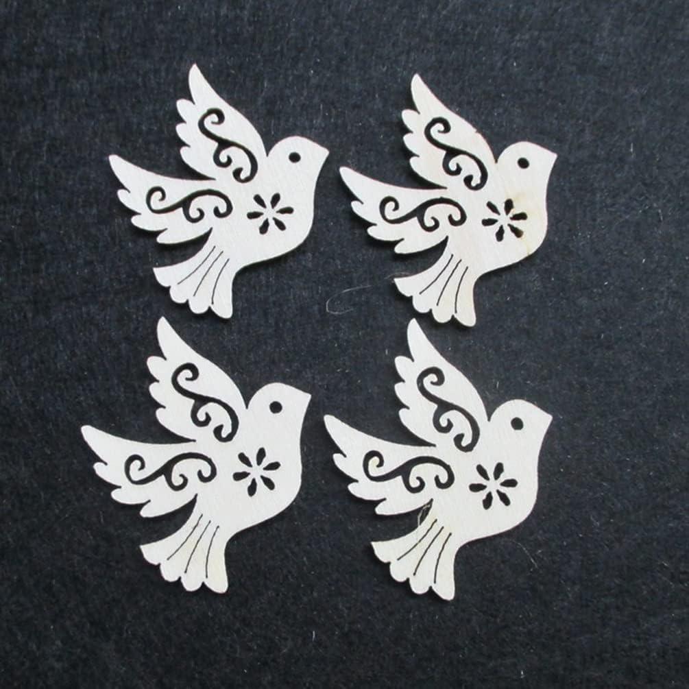 ?Haoser 20 Piececs Bird Wood DIY Crafts Cutouts Wooden Dove Shaped Hanging Ornaments,Birds Cutouts Decoration - Haoser