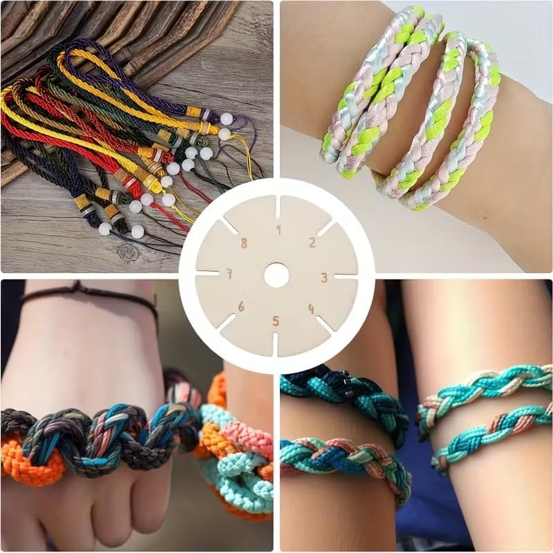 3 Pcs Flower-Shaped Wooden Braiding Discs, Kumihimo Bracelet Maker Tool