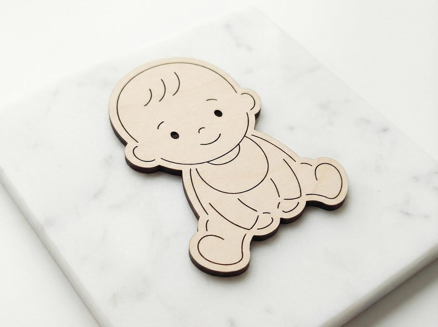 5 Pcs Baby Shape Wooden Cutouts for DIY Craft | Baby Boy Girl Silhouette