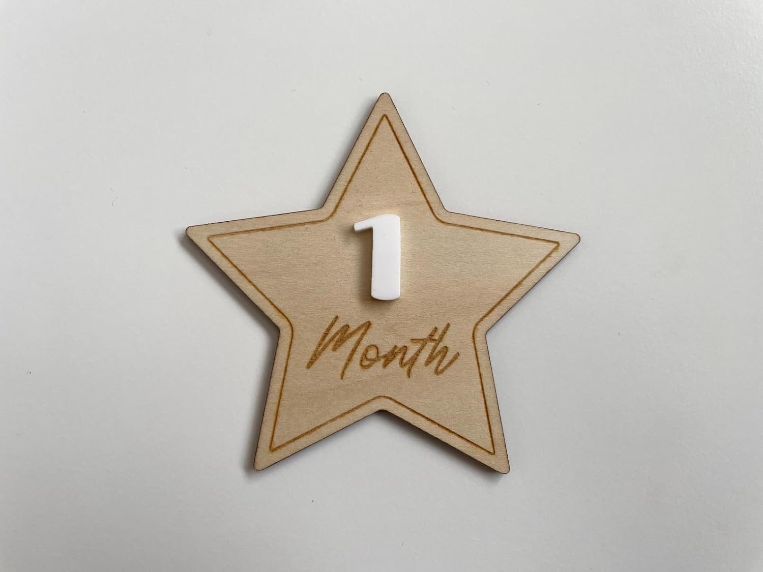 13 Pcs Wooden Star Baby Monthly Milestone Discs Set | Hello World Newborn Photo Props