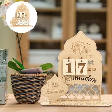 Ramadan Calendar Rustic Wooden Countdown Calendar | MDF Ramadan Mubarak Calendar | Eid Mubarak Decoration