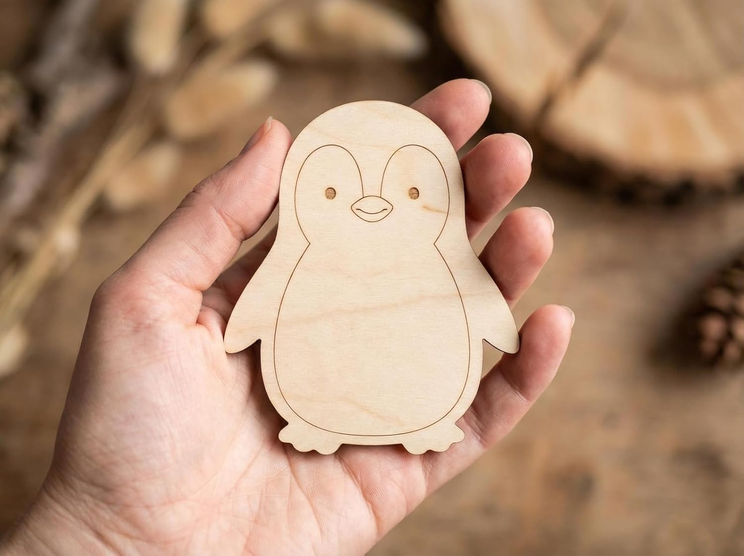 5 Pcs Wooden Penguin Craft Blanks | 4 Inch MDF Cutouts | DIY Painting Craft Shapes for Kids Art