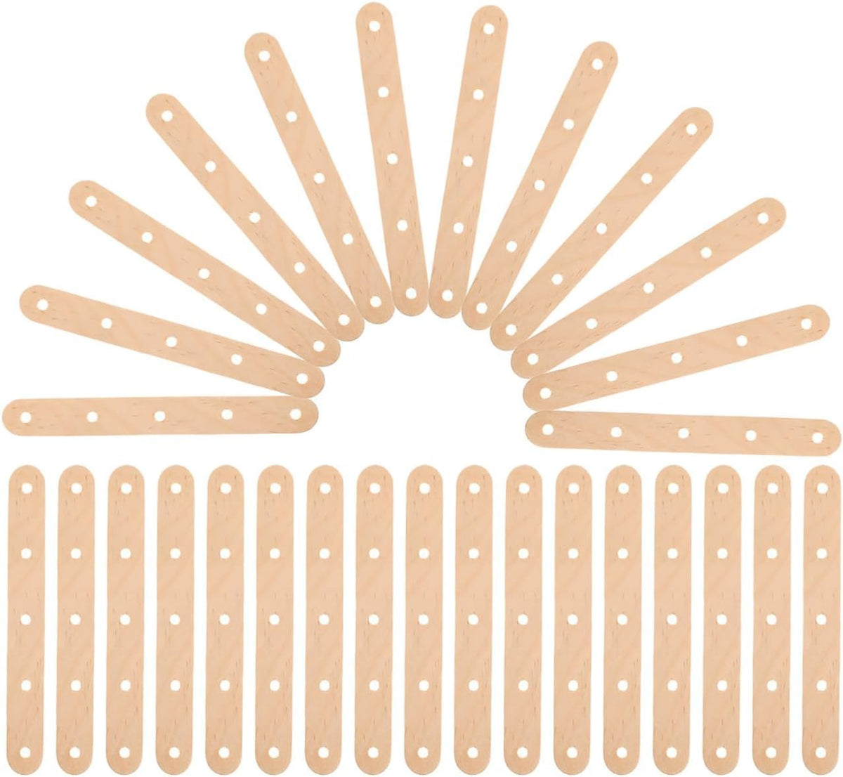 20 Pcs Pine MDF Wooden Craft Sticks with Holes for DIY Model Building, Pre-Drilled Popsicle Wood Slats fo School Projects, Kids Craft Supplies & Handmade Art, 5.91 x 0.63 Inch