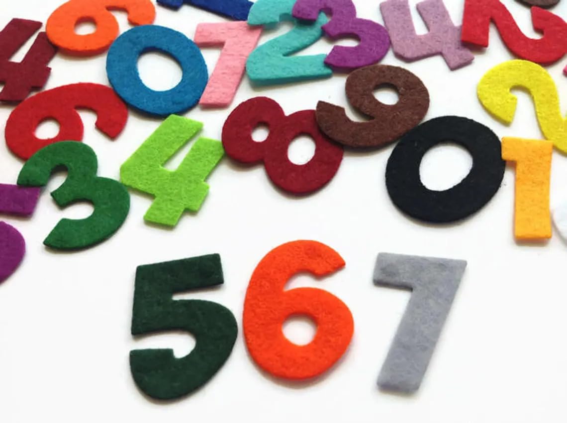 Felt Numbers Die Cut – 0 to 9 Cutouts for Crafts, Sewing, DIY Projects,