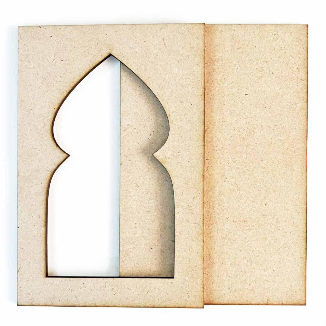 Haoser Plain MDF jharokha Cutouts for Art and Craft|Set of 2 Plain Wooden Jharokha MDF Cutouts Wall Decor Wooden Jharokha MDF Jharokha Cutout (L X H 21 X 30 CM) - Haoser