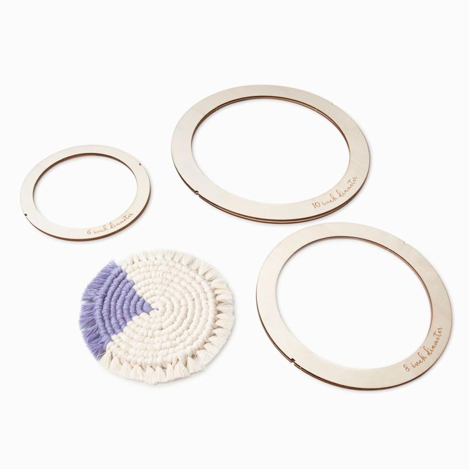 6 Pcs Wooden Macrame Cutting Molds – DIY Macrame Cord Tool Set for Knotting, Crafting & Handmade Creations, Portable Macrame Tools for Beginners & Professionals