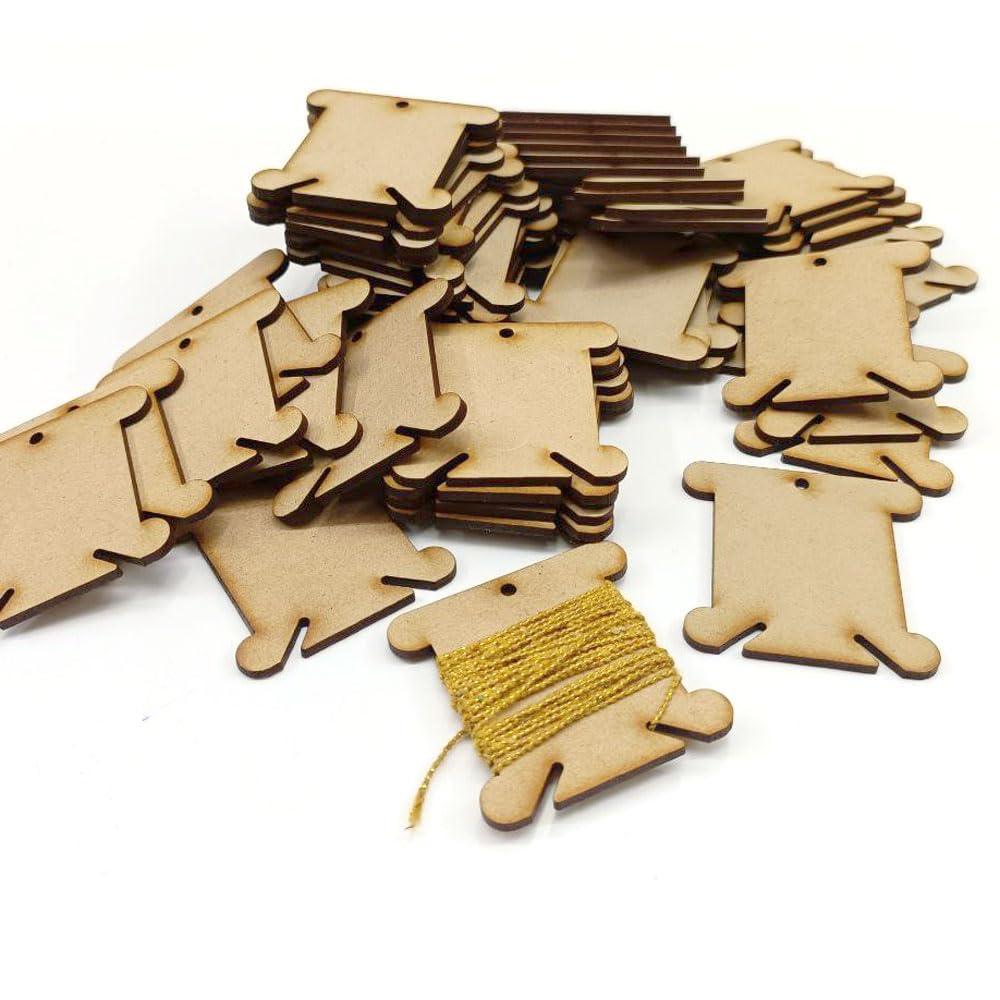 Haoser 16Pcs Wood Floss Bobbins