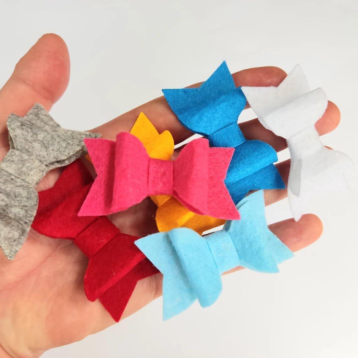 Haoser Felt Hair Bow for Headbands Crafts Felt Hair Ornaments