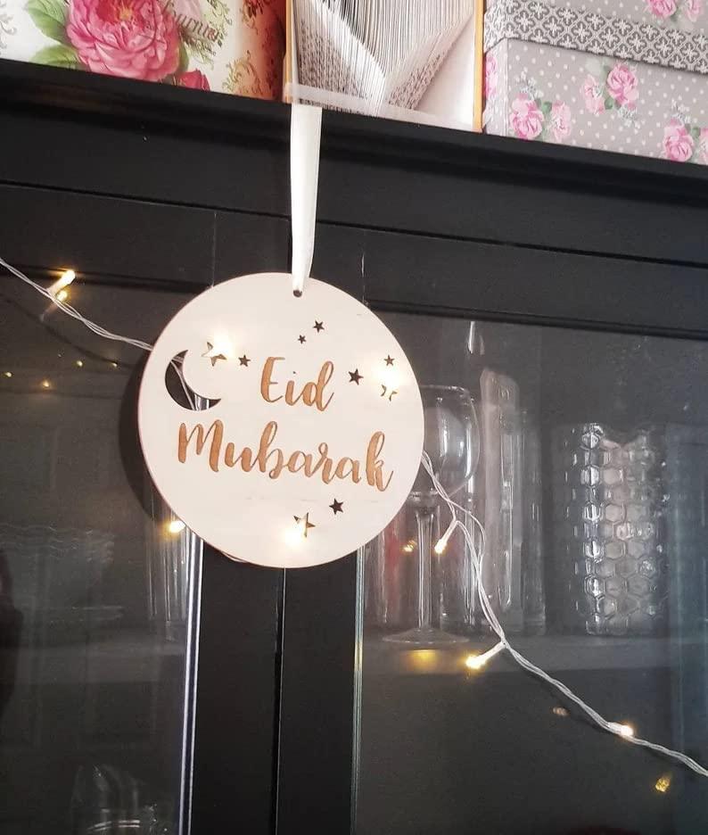 Haoser eid Mubarak Decorations-Eid Mubarak Door Sign -Ramadan Decorations for Home, Ramadan Door Decoration,eid Gift Items - Haoser