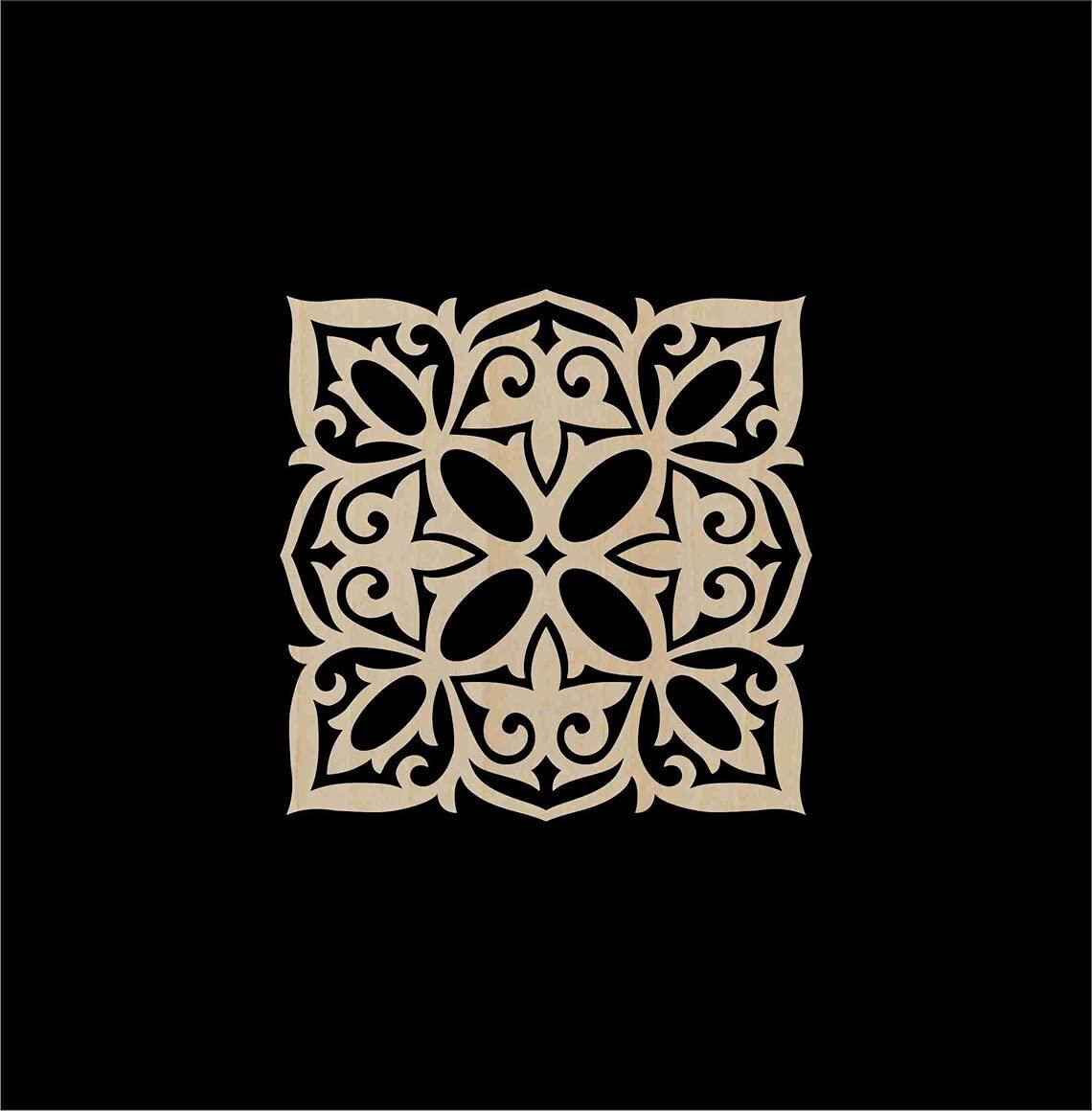 Haoser Home Décor Geometic Laser Cut Carved Panel for Living Room, Windows, Room Partition (Square Panel-10) - Haoser