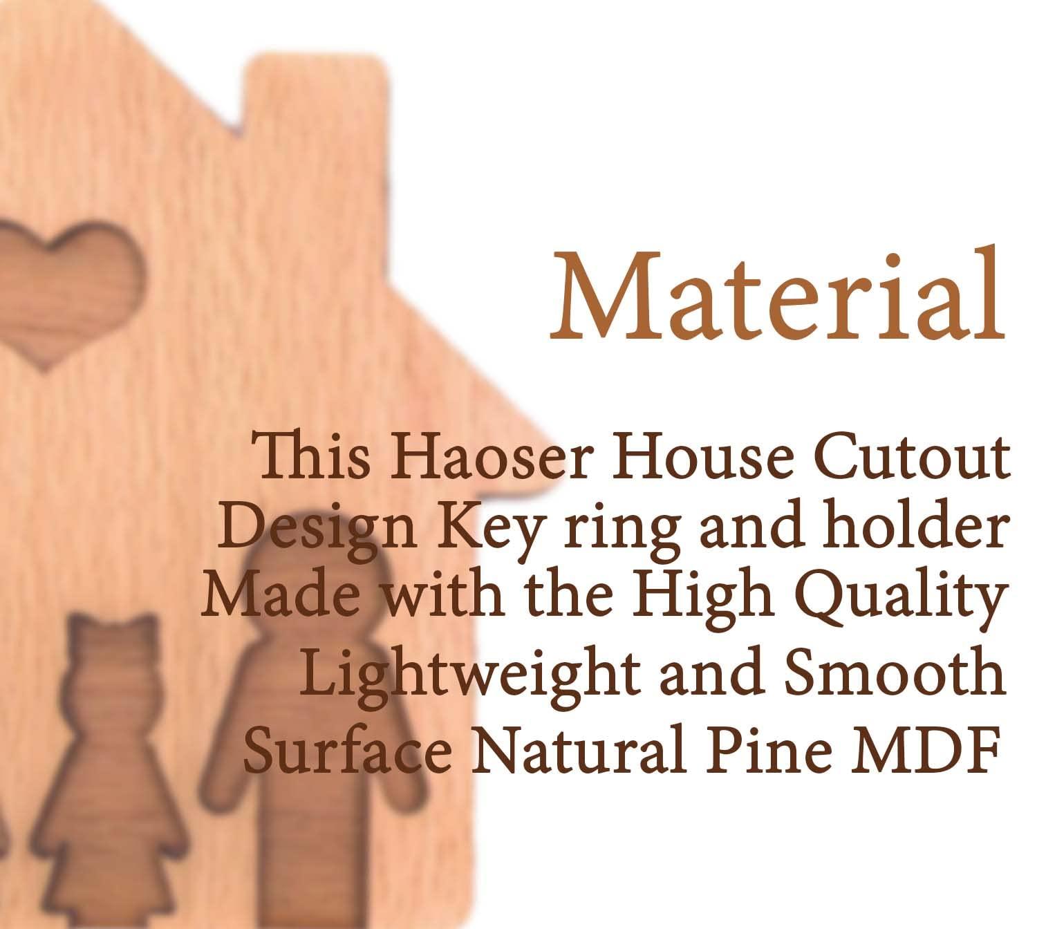 Haoser Customized Wooden Keyring for DIY Projects - Laser Engravable, Printable & Writable, Design Wooden Key Chain for Gifting Friendship Day House Shape (Multipack) (H-PM3-KEYRING-4) - Haoser