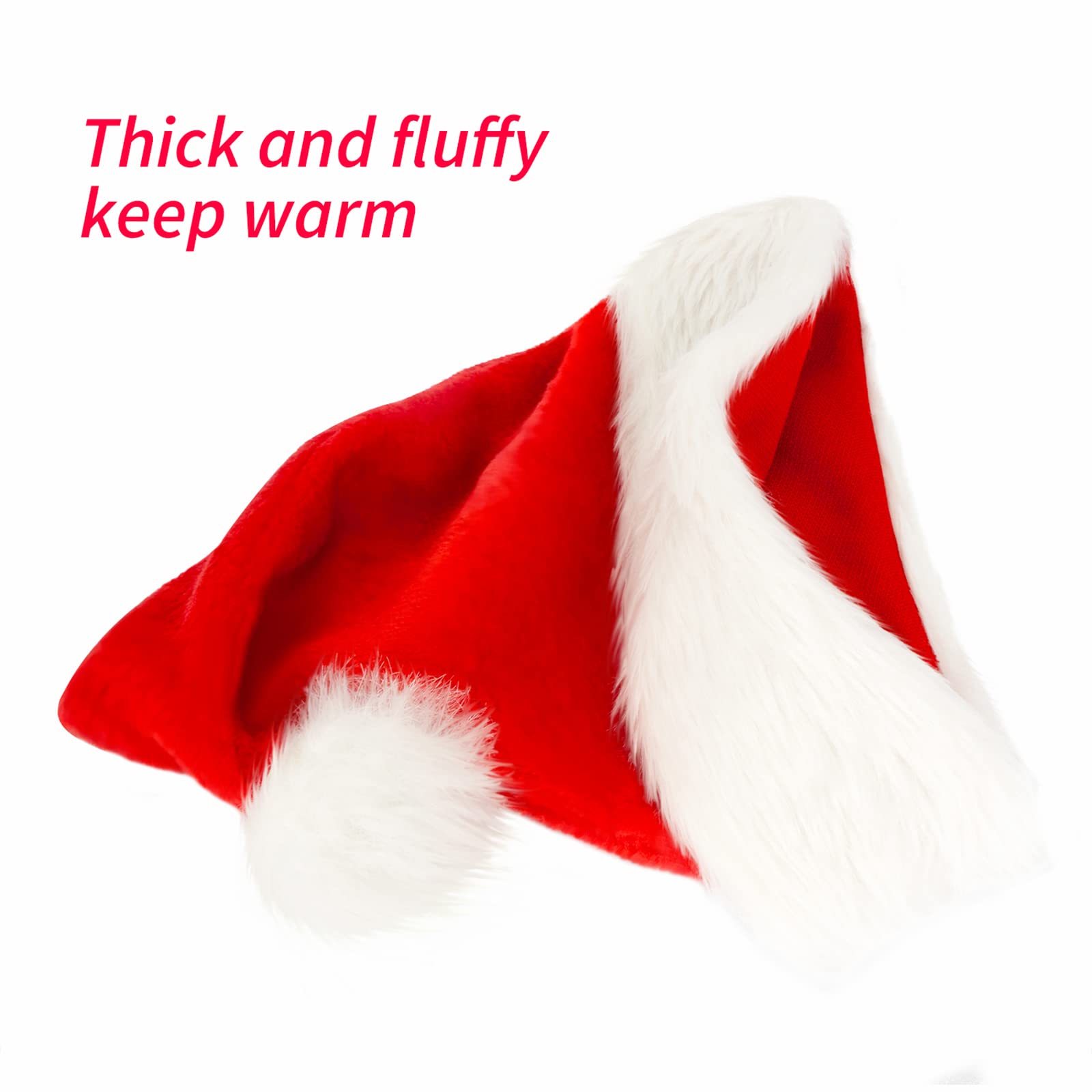Haoser Christmas Hats Santa Hat Adult: Xmas Hat Holiday for Adults, Unisex Velvet Comfort Christmas Party Hat Thicken Classic Fur for Christmas Gifts New Year Festive Holiday Gifts for Men Wowen