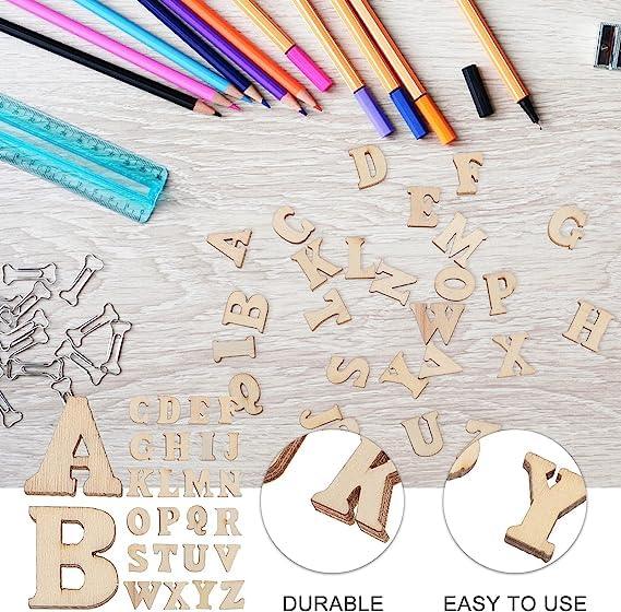 Haoser MDF Wooden Alphabets 4 Set (4 Pcs Each) - Art and Craft Purpose - Wooden Capital Letters - Haoser
