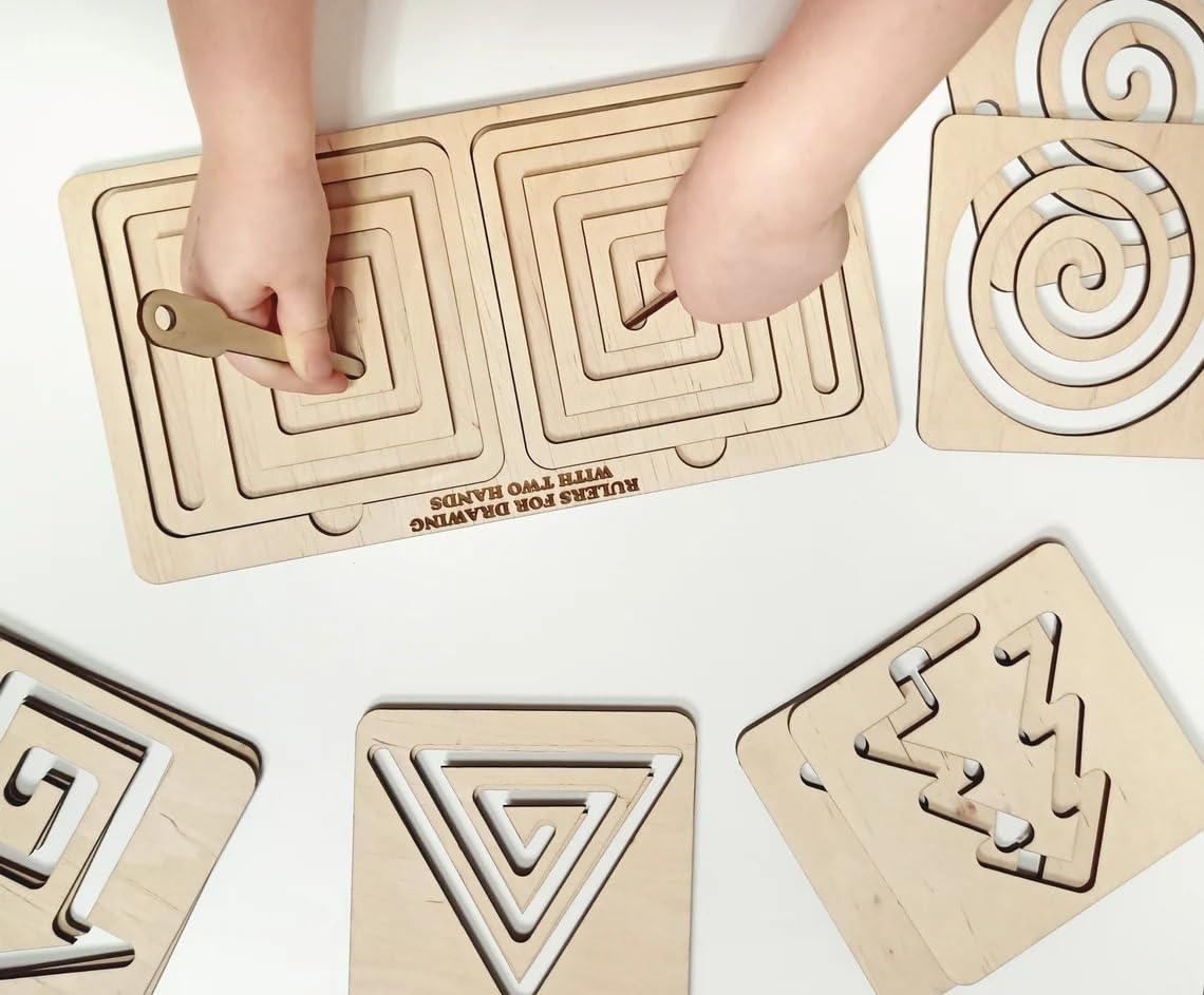 Haoser Wooden Montessori Educational Kids Developing rulers