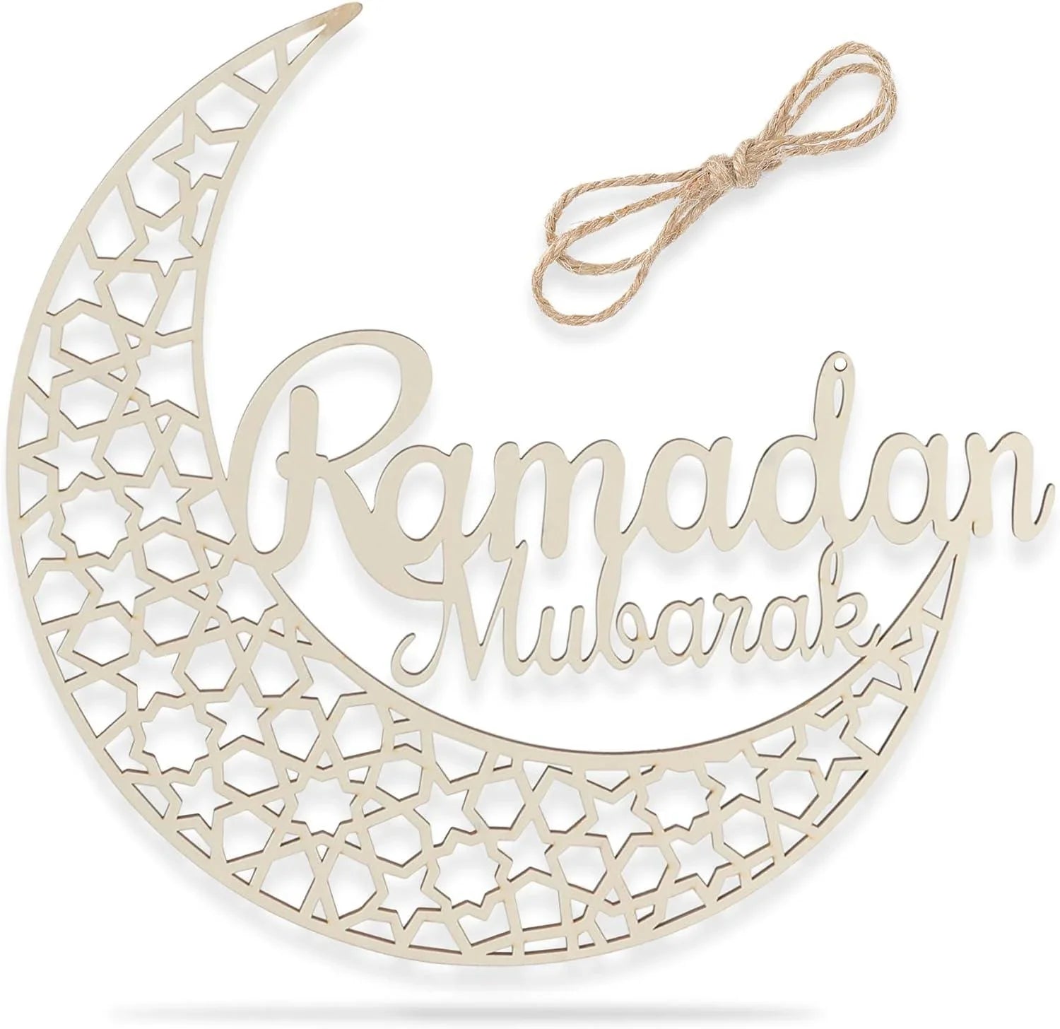 Curious Button Ramadan Wreath - Ramadan Decorations for Home 2024 - Ramadan Mubarak Sign (12 inches) - Ramadan Decorations for Home - Ramadan Decor - Ramadan Gifts -Ramadan Sign - Haoser