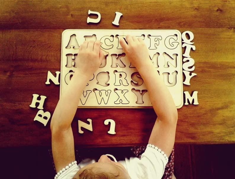 Haoser Wooden English Alphabet Letters, lphabet Toy, Wooden Capital Alphabets Letters,Learning Educational Puzzle Toy for Kids - Haoser