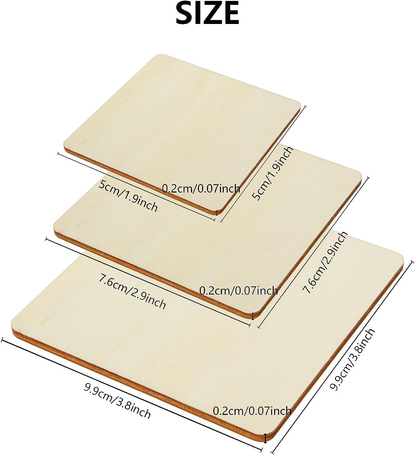 Haoser 30 Pack Unfinished Wood Squares for Crafts,Unfinished Squares MDF Cutouts for Art and Craft for Resin Art, Pyrography, Painting (2,3, 4 in Sizes) - Haoser