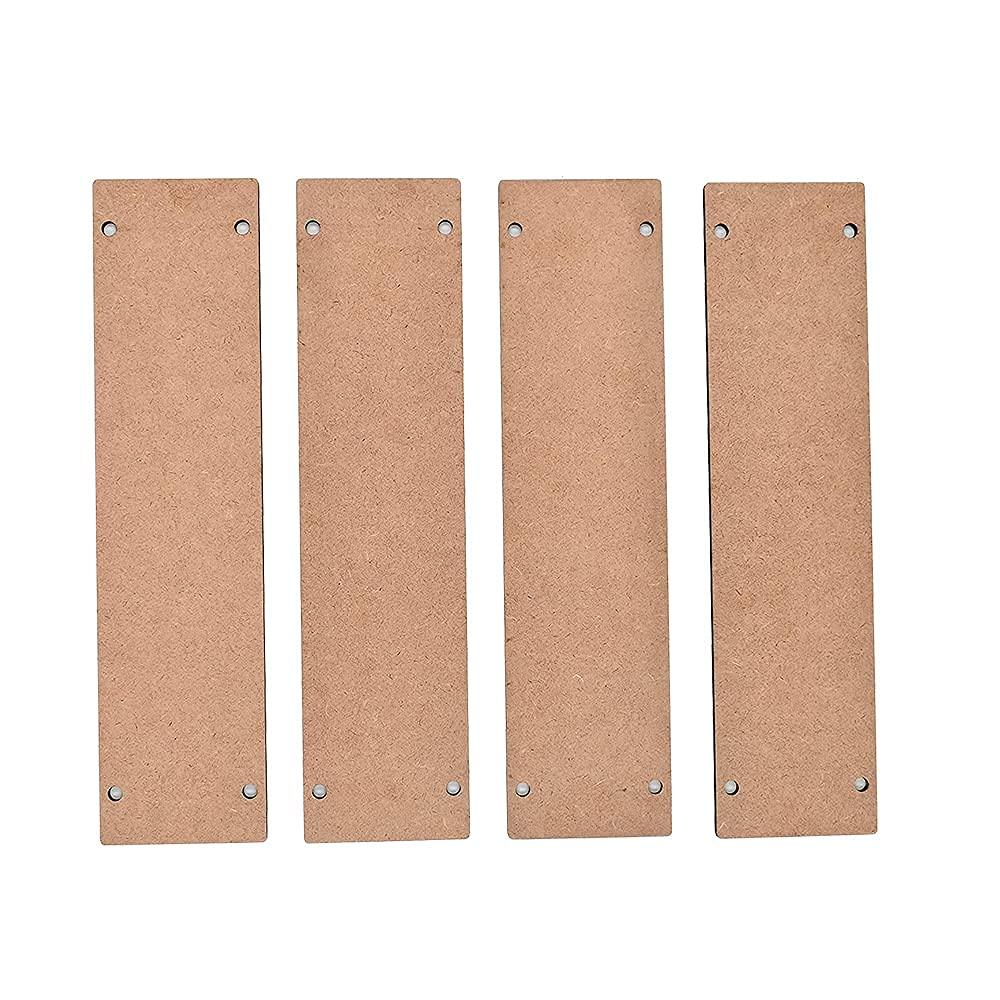 Haoser DIY Wood Sheet Craft - MDF Cutouts Hangings Rectangular - Set of 4 Blank Wooden MDF Rectangular for Craft Painting (4 Pcs inShape), DIY MDF Boards, MDF Cutouts for Art and Craft (12X3 in) - Haoser