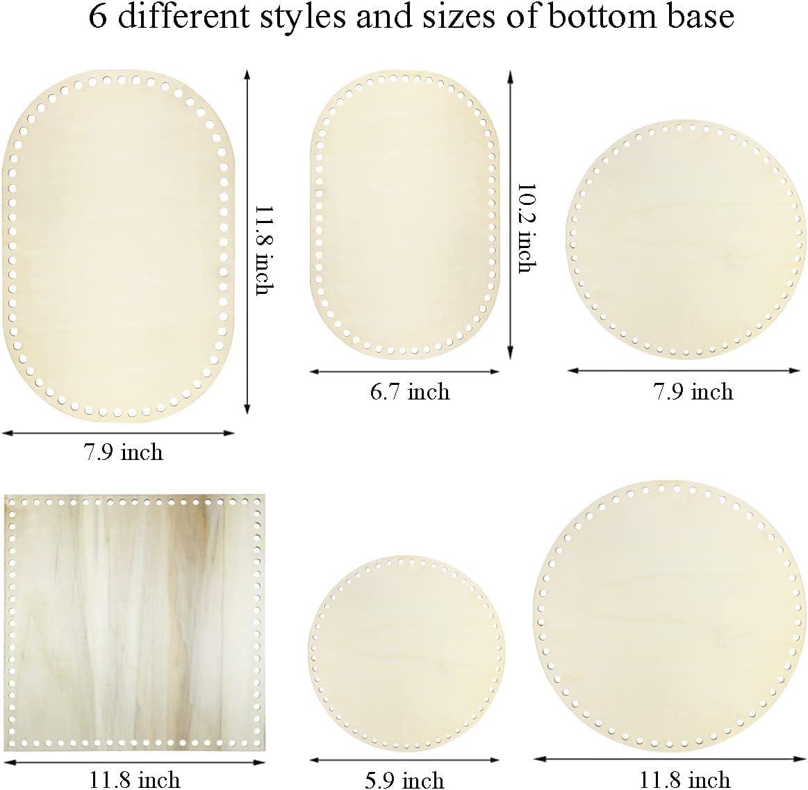Haoser 6 Pieces 3 Styles Wooden Crochet Bag Bottom Oval Crochet Basket Wood Base Blank Wooden Basket Bottoms Shaper for DIY Basket Weaving Crochet Supplies DIY Bag Shoulder Bags Purse Making - Haoser