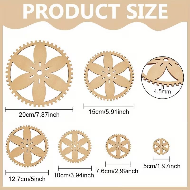 6 Pcs Pine MDF Knitting Loom Set – 2D Flat Weaving Tools in 6 Styles | Wooden Yarn Looms for DIY Crochet