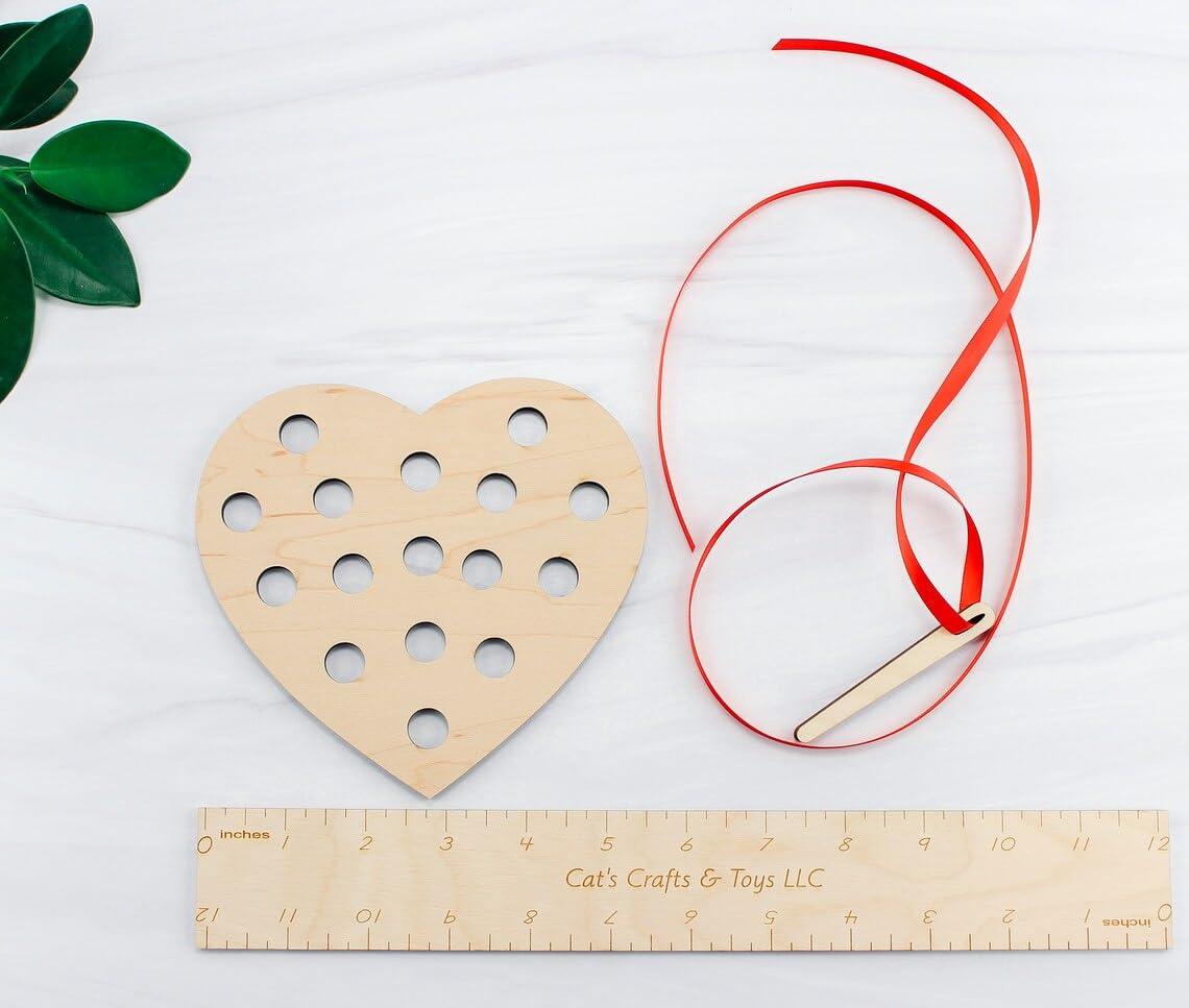 Haoser Pack of 5 Wooden Threading Lacing Toy for Toddlers Travel Toys Preschool Games Fine Motor Skills Educational Toys for 3+ Year Old Kids Gifts|4 inch - Haoser