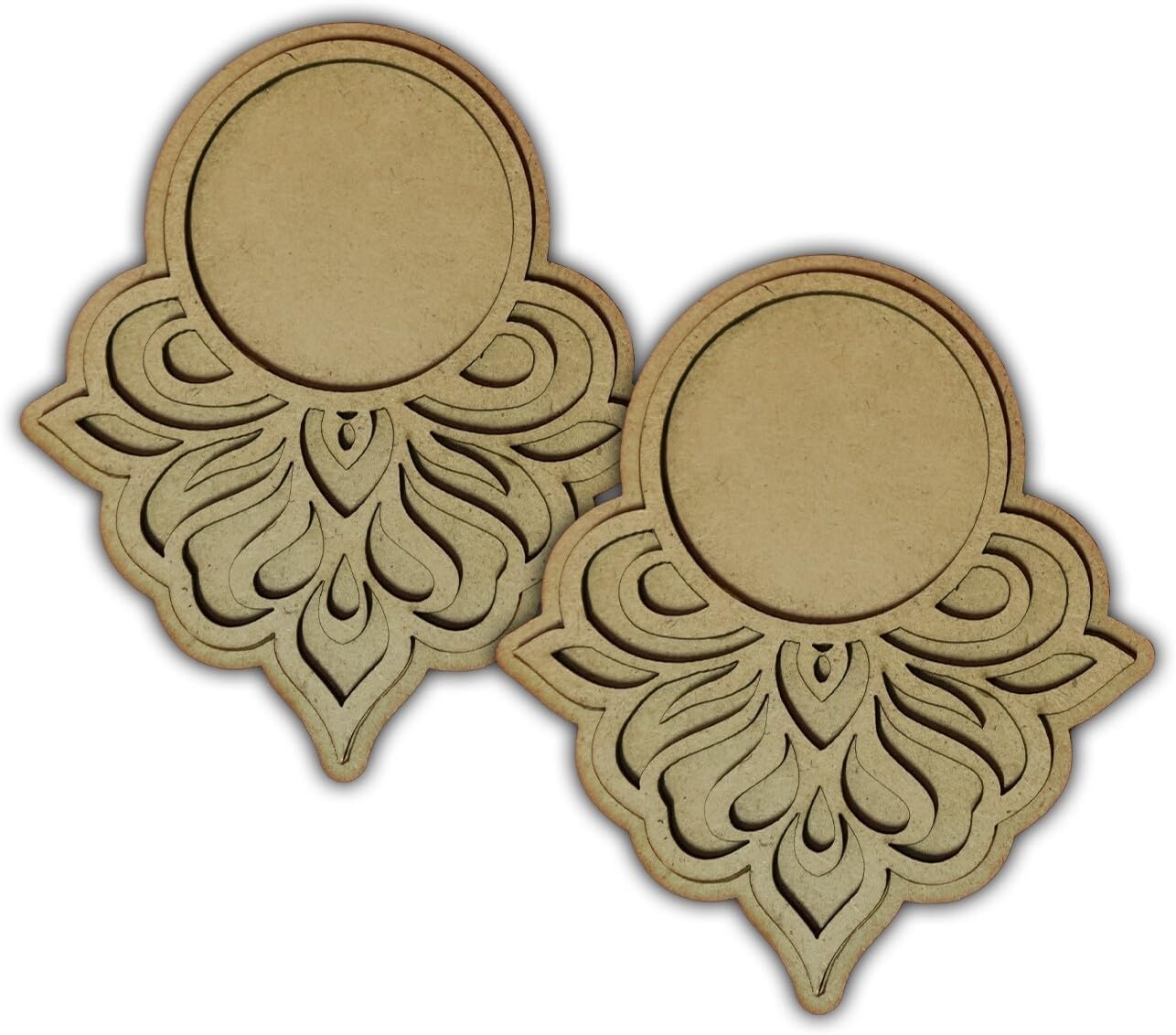 Pack of 2 Wooden Tealight Holders for Home & Office Décor | Pine MDF Elegant Candle Stand for Puja, Diwali, Living Room & Table Decoration