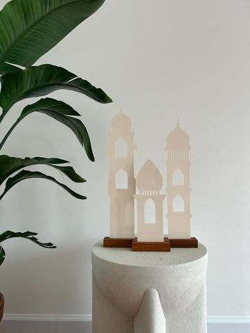 Ramadan Minaret Decor | Islamic Decor for Home Ramadan Eid Mubarak Decoration | Tabletop Mosque Minar