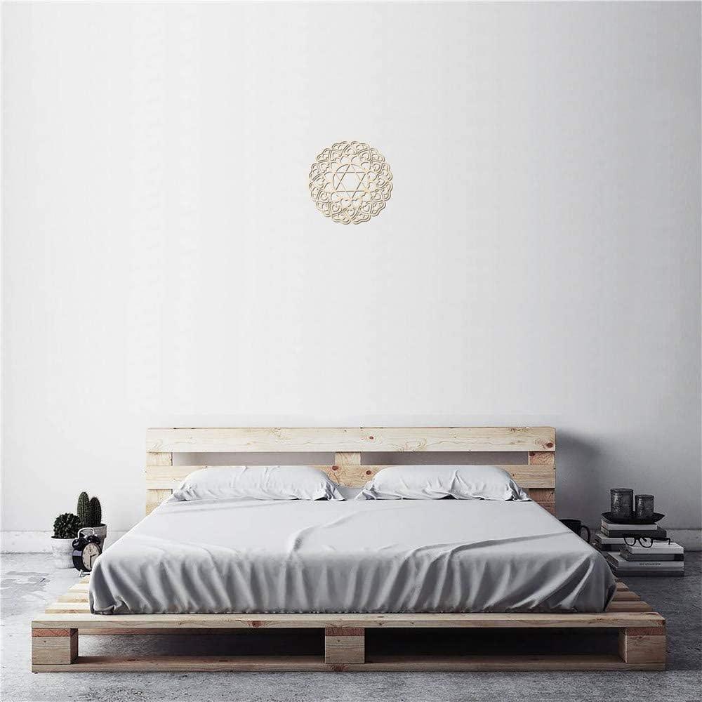 Curious Button Unfinished Wooden Geometry Wall Art Hanging Wall Sculpture Meditation Centerpiece for Home, Living Room, Yoga Wall Art, Wall Decor, Modern Wooden Wall (30 cm) - Haoser