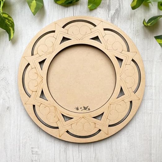 Wooden MDF Pooja Thali Platter Abstract Design