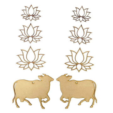 Haoser Pack 20 MDF swastik Cutout for Art and Craft, Diwali Decoration Item for Festivals,Wooden swastik Hangings Cutouts for Diwali Craft-3 Inch - Haoser
