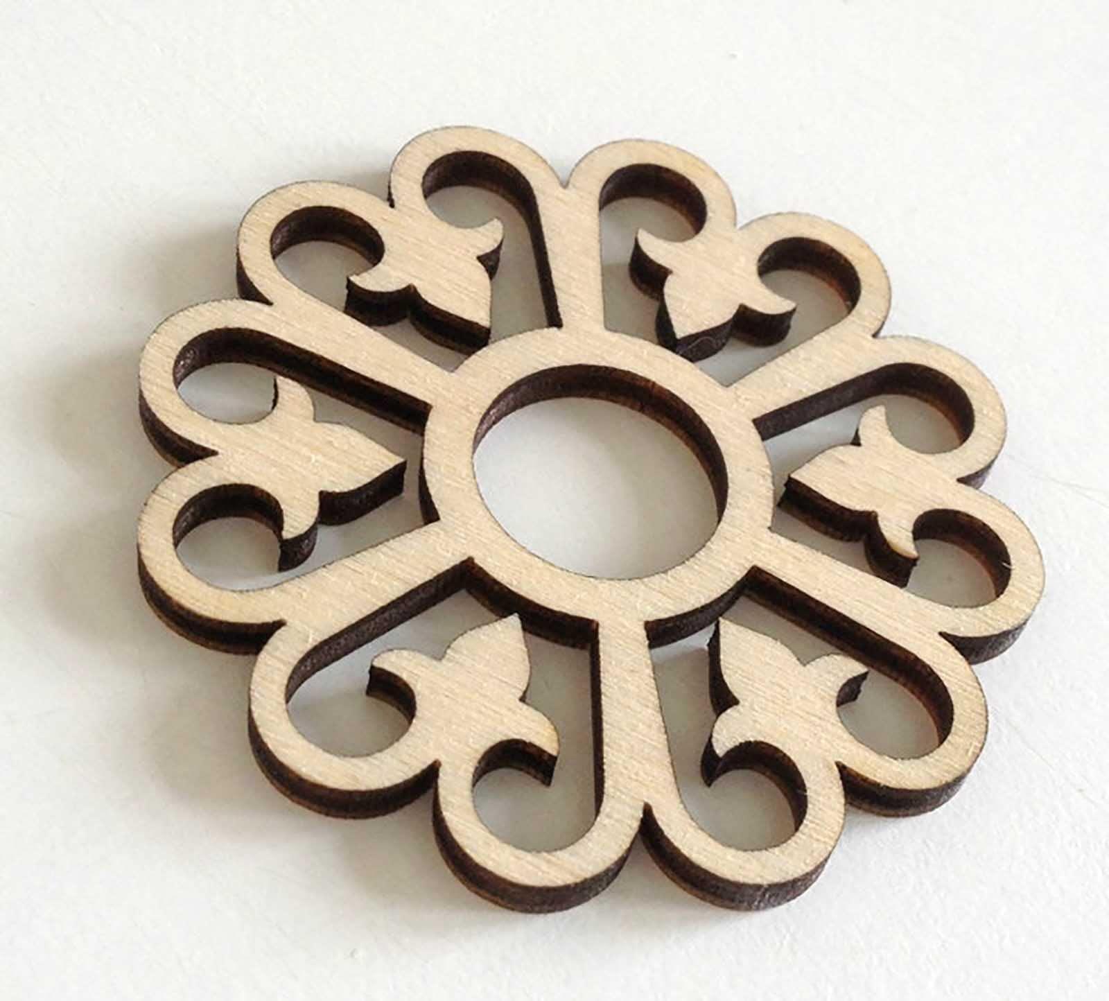 Haoser Wooden Ornaments Cutouts for Home Decor, Laser Cut Wood Cutouts for DIY Craft Project (Ornament-4) - Haoser