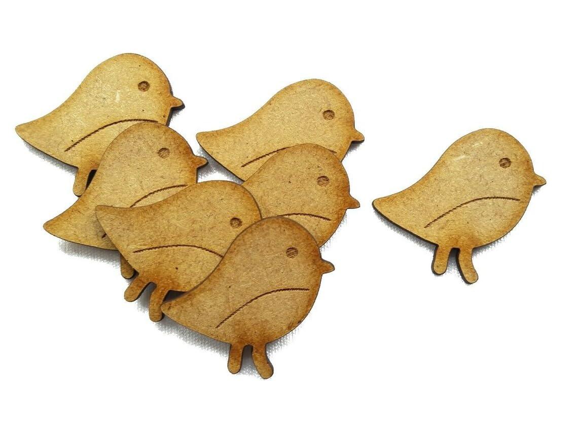 Haoser Pack of 12 Pcs DIY Birds Cutouts for Art and Craft Work, Little Bird Cutouts Craft Shapes., Unfinished Wood Birds, Wooden Birds for Decoration,Hanging Wooden Birds Ornaments - Haoser
