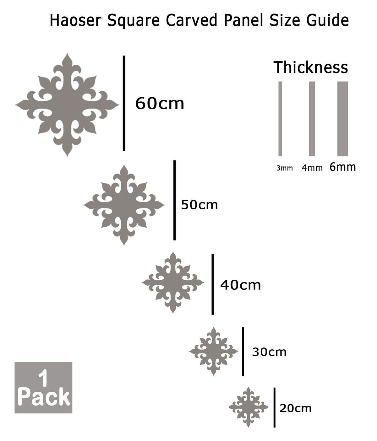 Haoser Pack of 1 Laser Cut Carved Panel for Room Partition/Divider Room, Wall Hanging (Square Panel-16) - Haoser