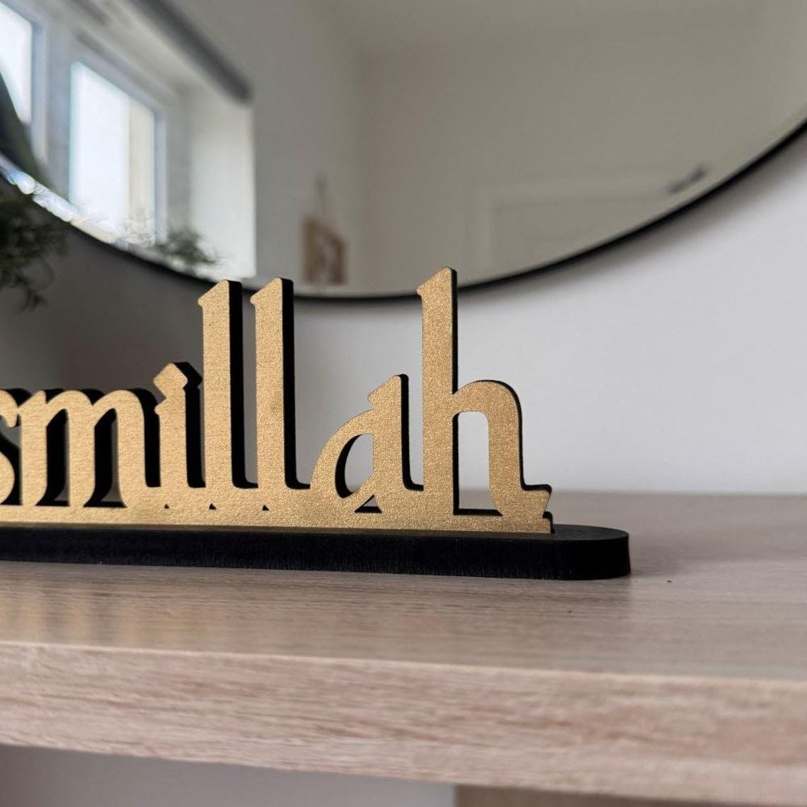 Haoser Wooden Bismillah Standing Table Sign,