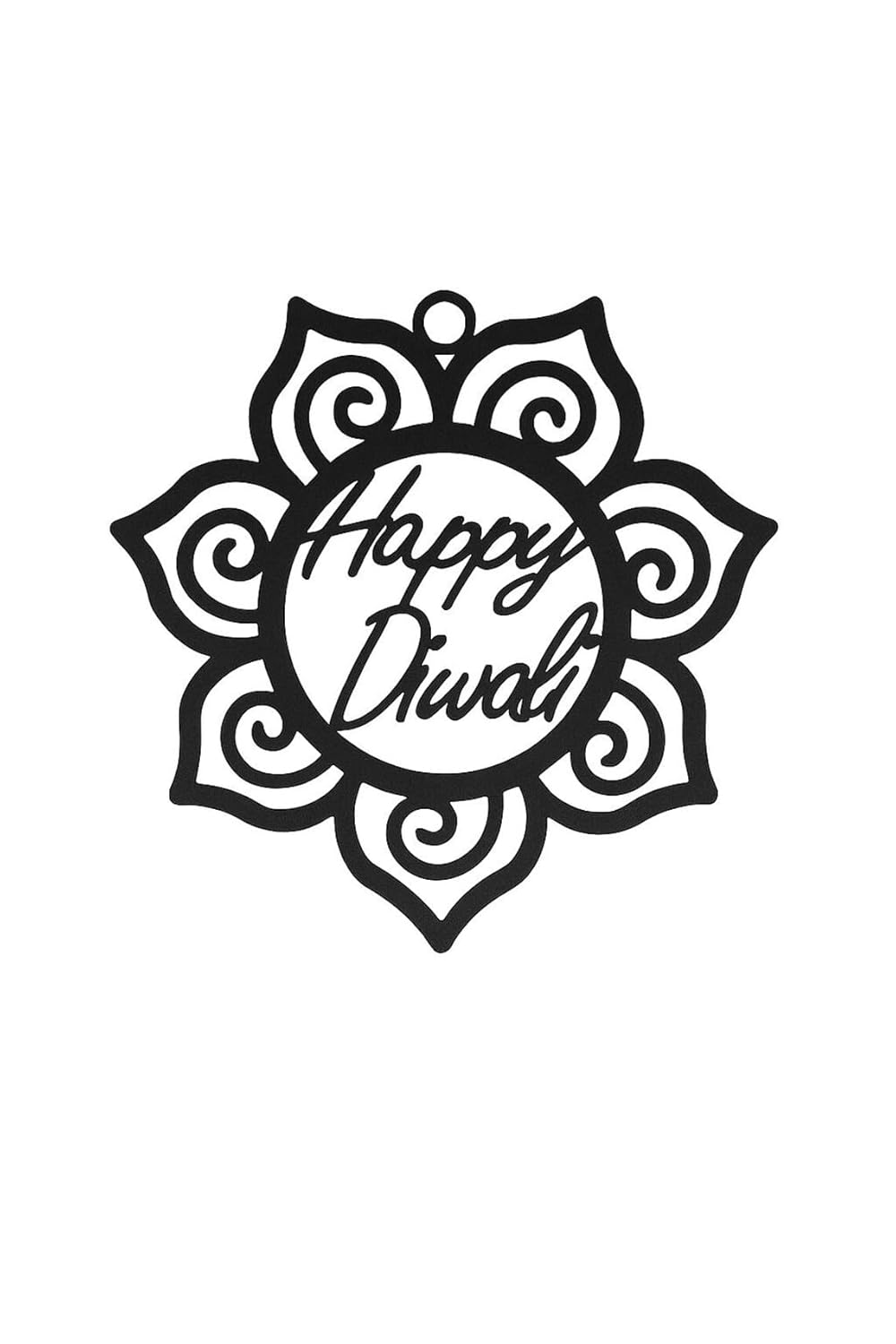 Happy Diwali Lotus Decorative Sign – 12 Inch Acrylic & Pine MDF Wall Hanging | Elegant Script Festival Keepsake | Seasonal Gift & Festive Home Décor | Reusable Diwali Decoration