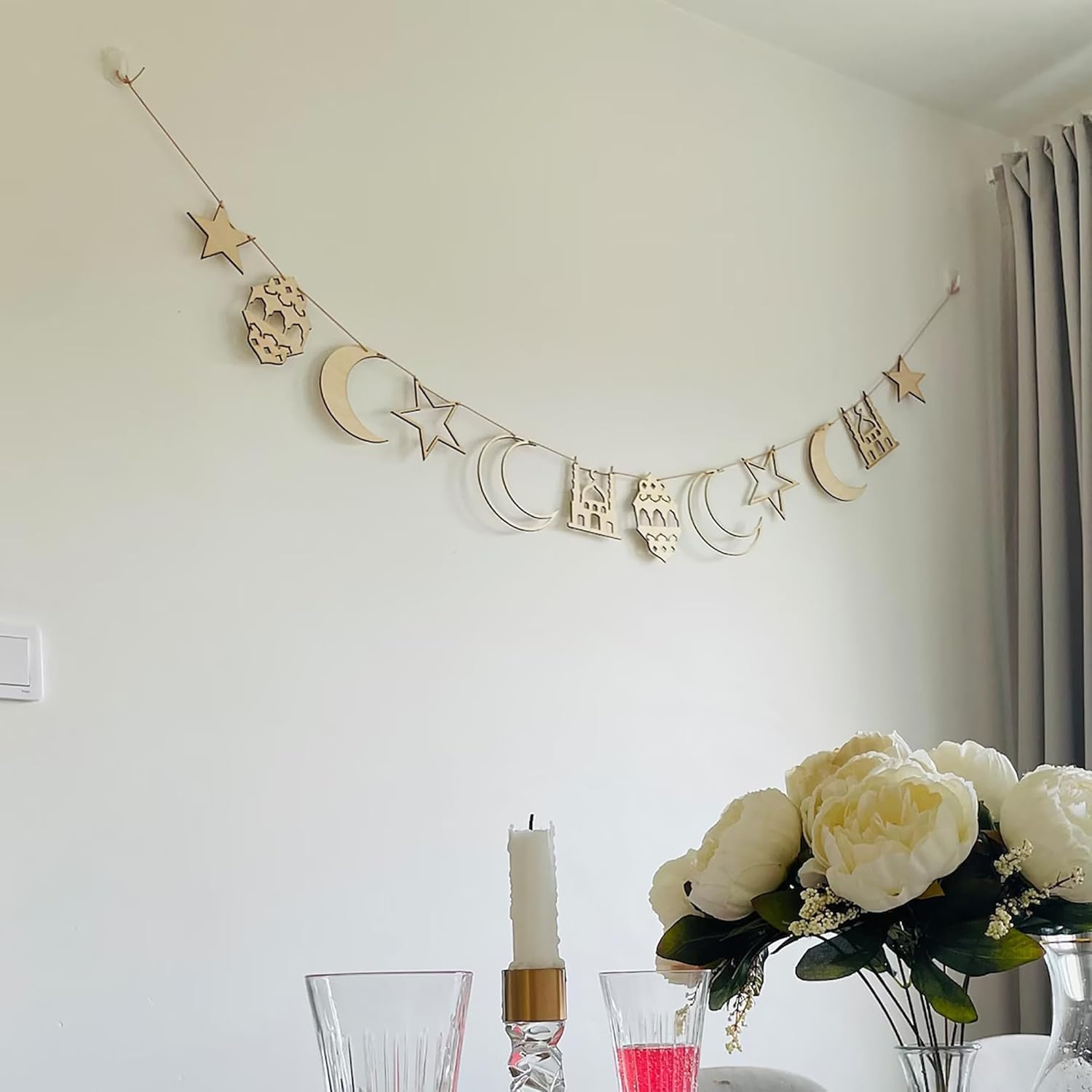 Haoser Wooden Unfinished ramdan Wall Decor Cutouts