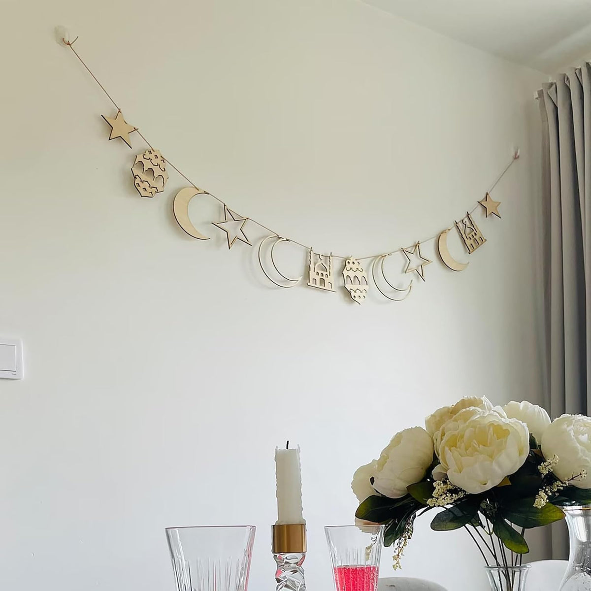Haoser Wooden Unfinished ramdan Wall Decor Cutouts