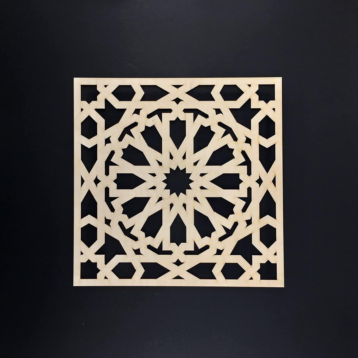 Haoser Home Décor Geometic Laser Cut Carved Panel for Living Room, Windows, Room Partition (Square Panel-7) - Haoser
