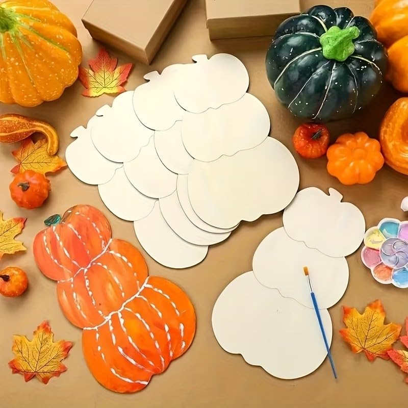 10 Pcs Pumpkin Wooden Cutouts for DIY Craft | MDF Craft Shapes