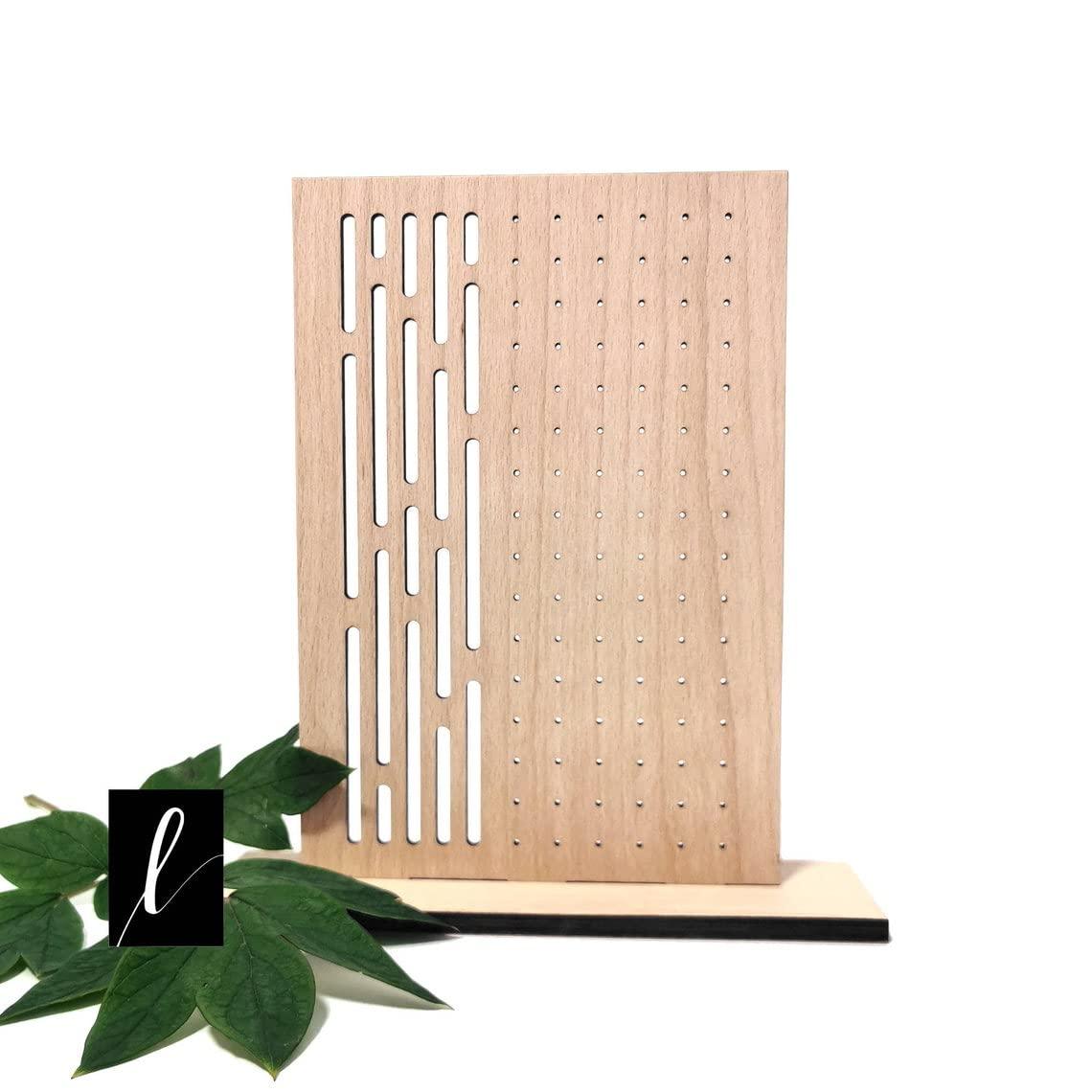 Haoser Wooden Earring Display Stand, Honeycomb Earring Organizer Earring Display Wood Hanging Jewelry Organizer for Stud Earrings (Earring Holder-8) - Haoser