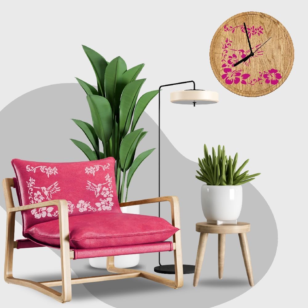 Hummingbird Logo Stencil – 5.5x5.5 Inch Reusable Plastic Stencil for Painting