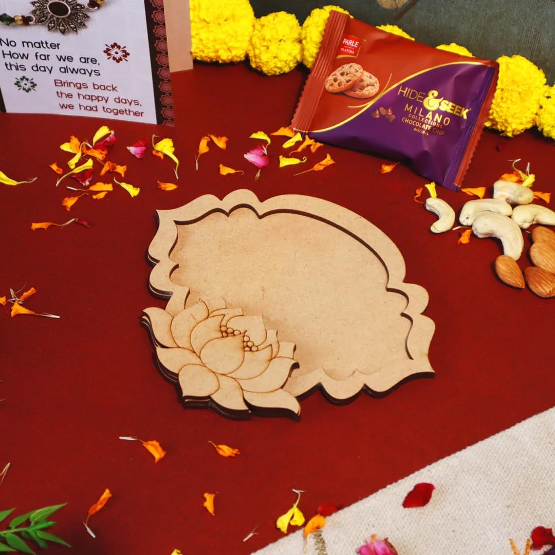 Pack of 2 Mini Platter Photo Magnet – 2-Layer Wooden MDF Gift for Rakshabandhan
