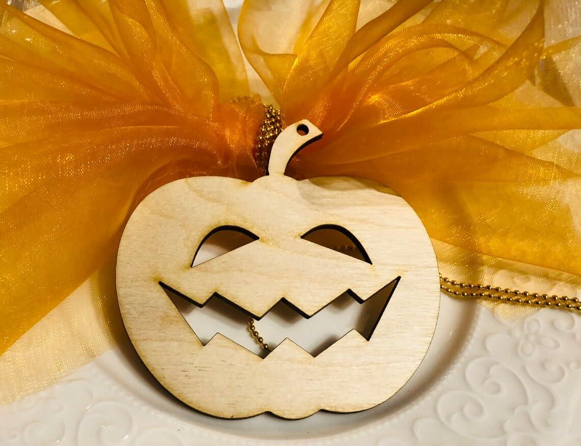 Haoser Wooden Pumpkin Cutout Unfinished Wood Craft Cutout Blank Pumpkin Shape Cutout for Halloween Thanksgiving Party DIY Decoration, 3.9'' inchX3.7 Inch (20 Pcs) - Haoser