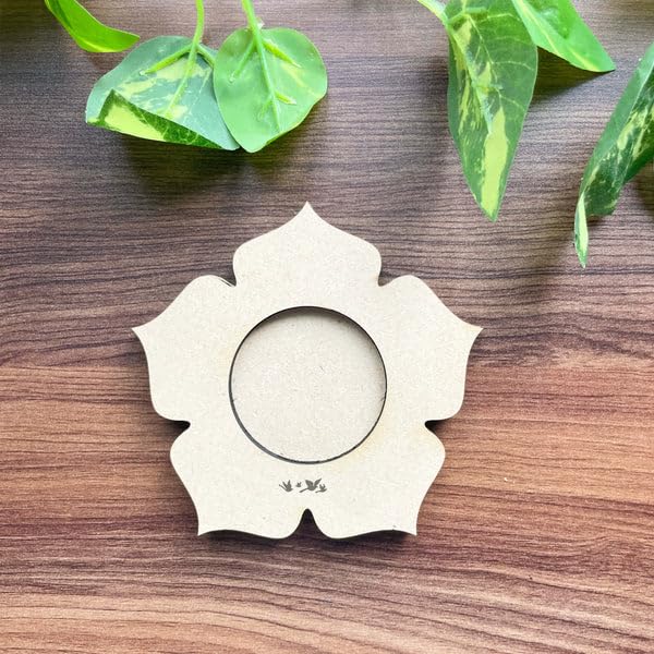 2 Pcs Wooden MDF Tea Light Holder 6x6 Inch – 3 Layered Nested Mandala Design Candle Holder for Diwali, Pooja, Home Decor